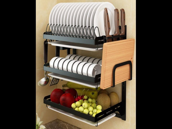 supfirm-wall-mounted-stainless-steel-dish-drying-rack-fruit-vegetable-storage-basket-with-drainboard-1