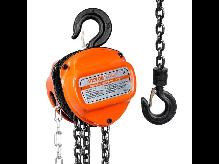 vevor-manual-chain-hoist-1-2-ton-1100-lbs-capacity-10-ft-come-along-g80-galvanized-carbon-steel-with-1