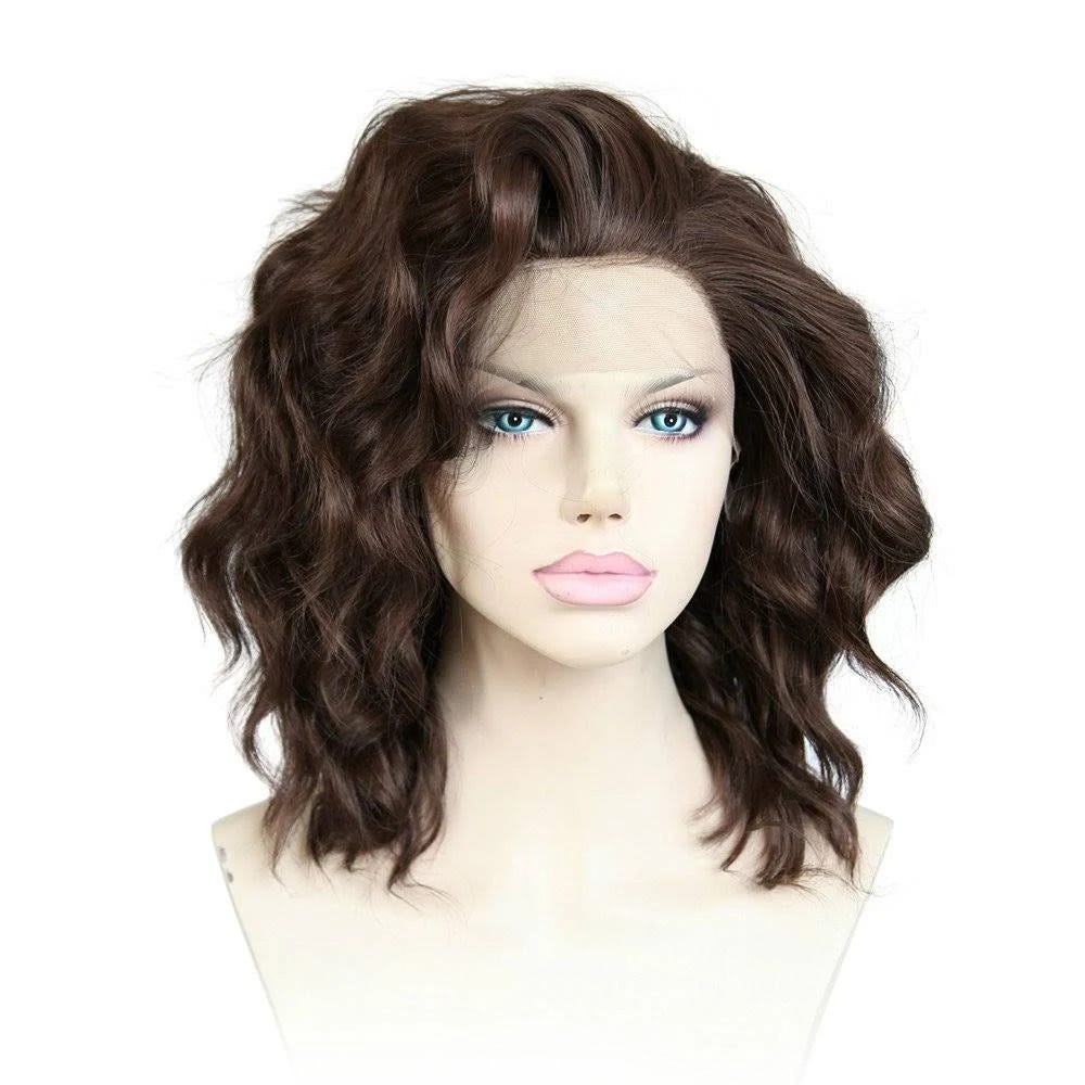 Brown Short Wavy Synthetic Lace Front Wig | Image