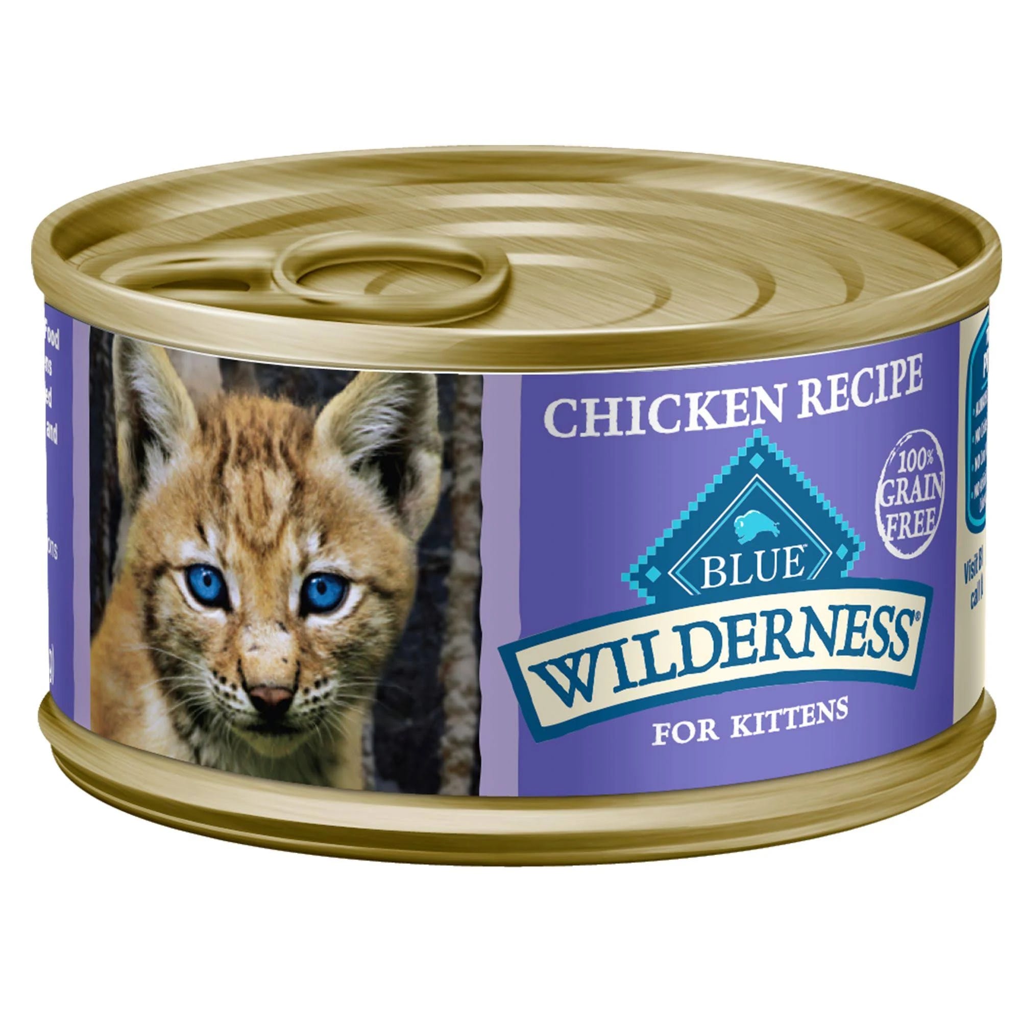 Blue Buffalo Blue Wilderness Kitten Cat Food - Chicken Recipe, Grain-Free Formula, 3 oz | Image