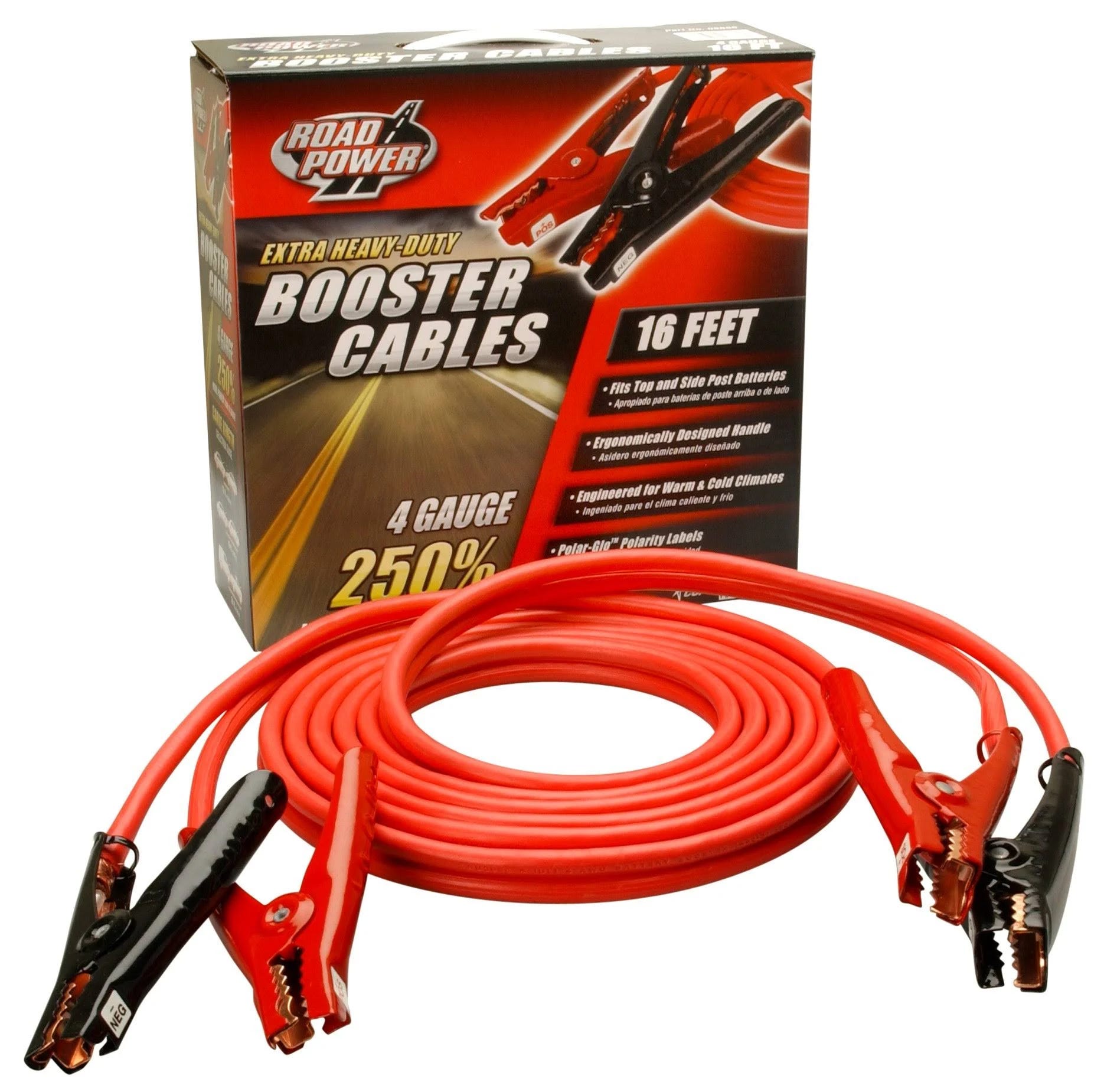 Extreme Climate 4GA Booster Cable with LED Light Clamps | Image