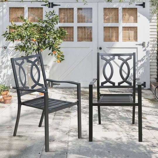 outdoor-dining-chairs-with-arms-steel-slat-seat-stacking-garden-chair-2-pieces-1