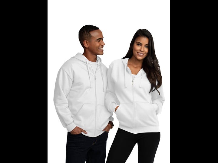 fruit-of-the-loom-mens-eversoft-fleece-full-zip-hoodie-jacket-size-medium-white-1
