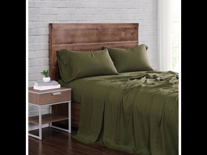 brooklyn-loom-flax-linen-queen-sheet-set-olive-green-1