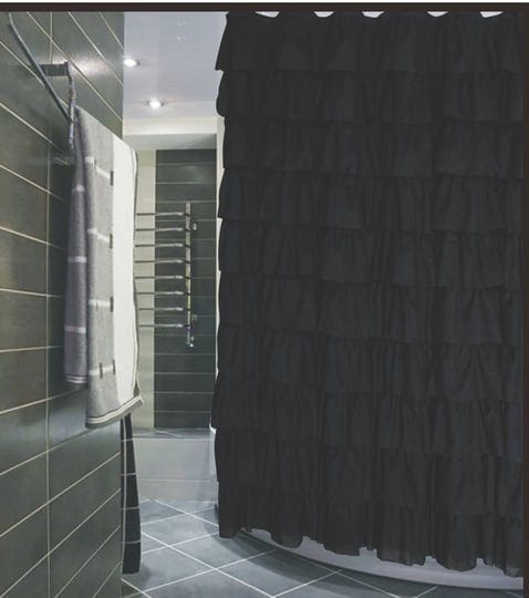 oetnaisan-ruffled-black-fabric-shower-curtain-1