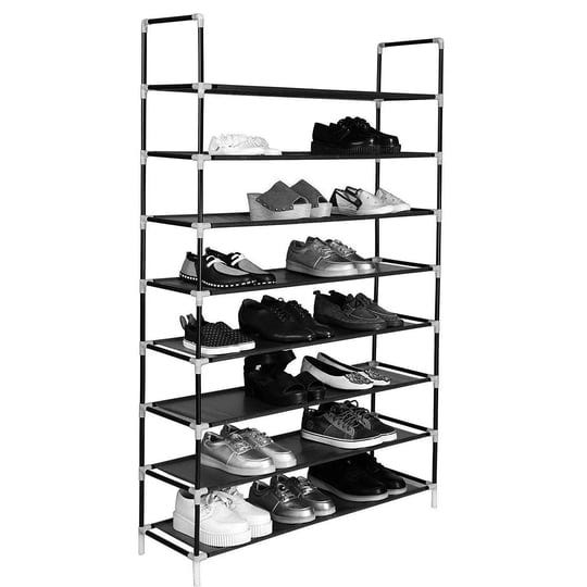 3-5-6-8-9-10-tier-extra-wide-metal-non-woven-fabric-shoe-rack-8-tier-black-1