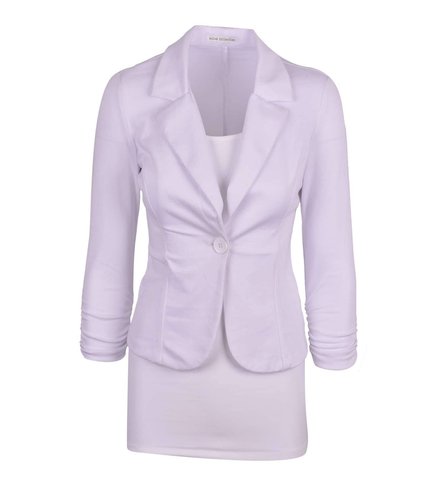 Versatile White Knit Blazer for Women - Suitable for Casual & Formal Occasions | Image