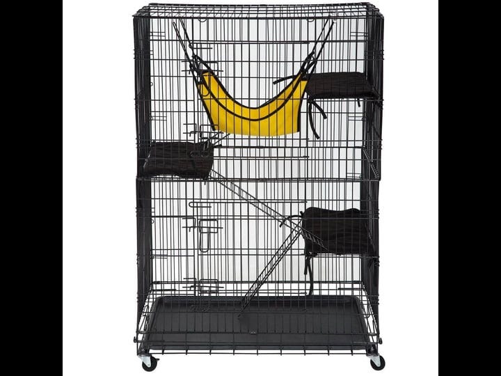 cat-cage-cat-crate-cat-kennel-48-inches-cat-playpen-with-free-hammock-3-cat-bed-2-front-doors-2-ramp-1