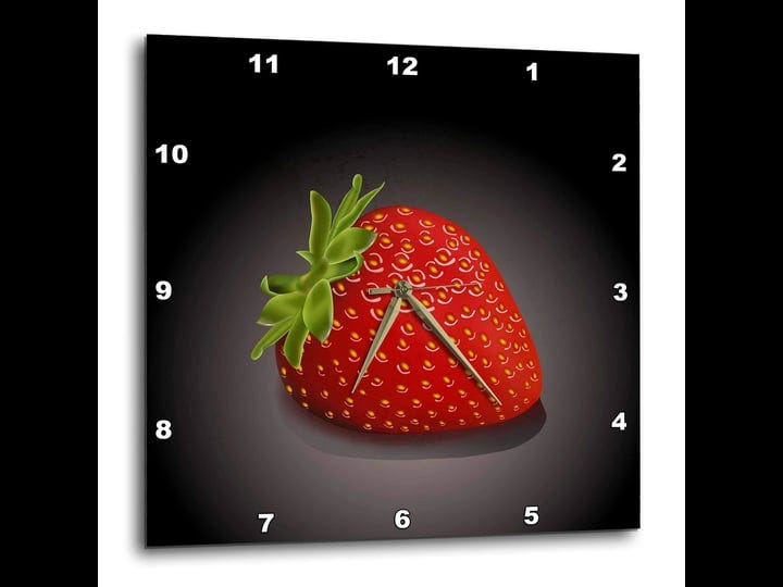 3drose-dpp-101609-1-one-perfect-strawberry-wall-clock-10-by-10-inch-1