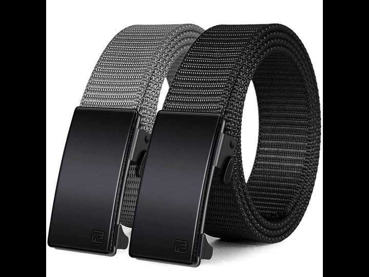 wonday-nylon-ratchet-belt-2-pack-web-belts-for-men-nylon-belt-automatic-slide-buckle-blackgrey-s-fit-1