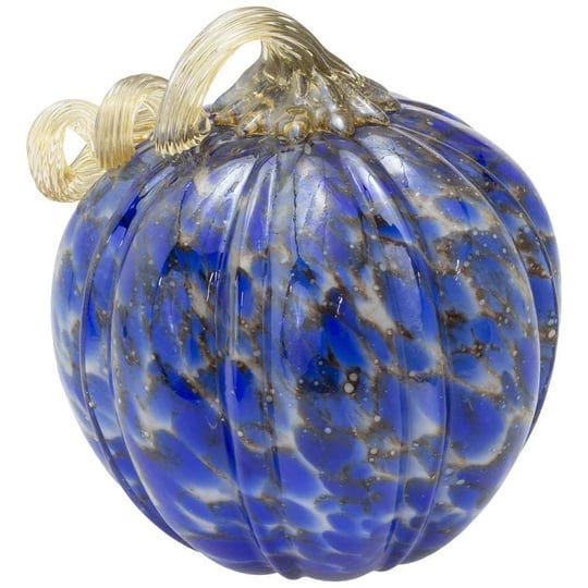 boston-international-small-glass-pumpkin-blue-gold-swirl-1