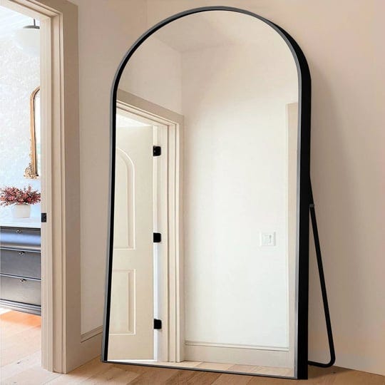 neutype-71x32-aluminum-alloy-arch-full-length-floor-mirror-black-1