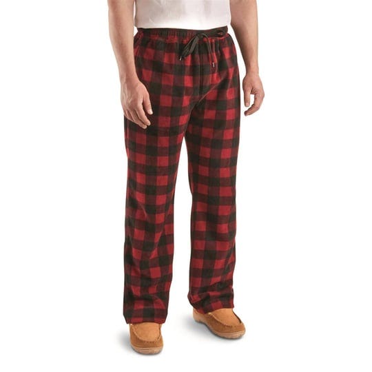 guide-gear-mens-fleece-pajama-pants-with-pockets-buffalo-plaid-lounge-pants-size-large-1