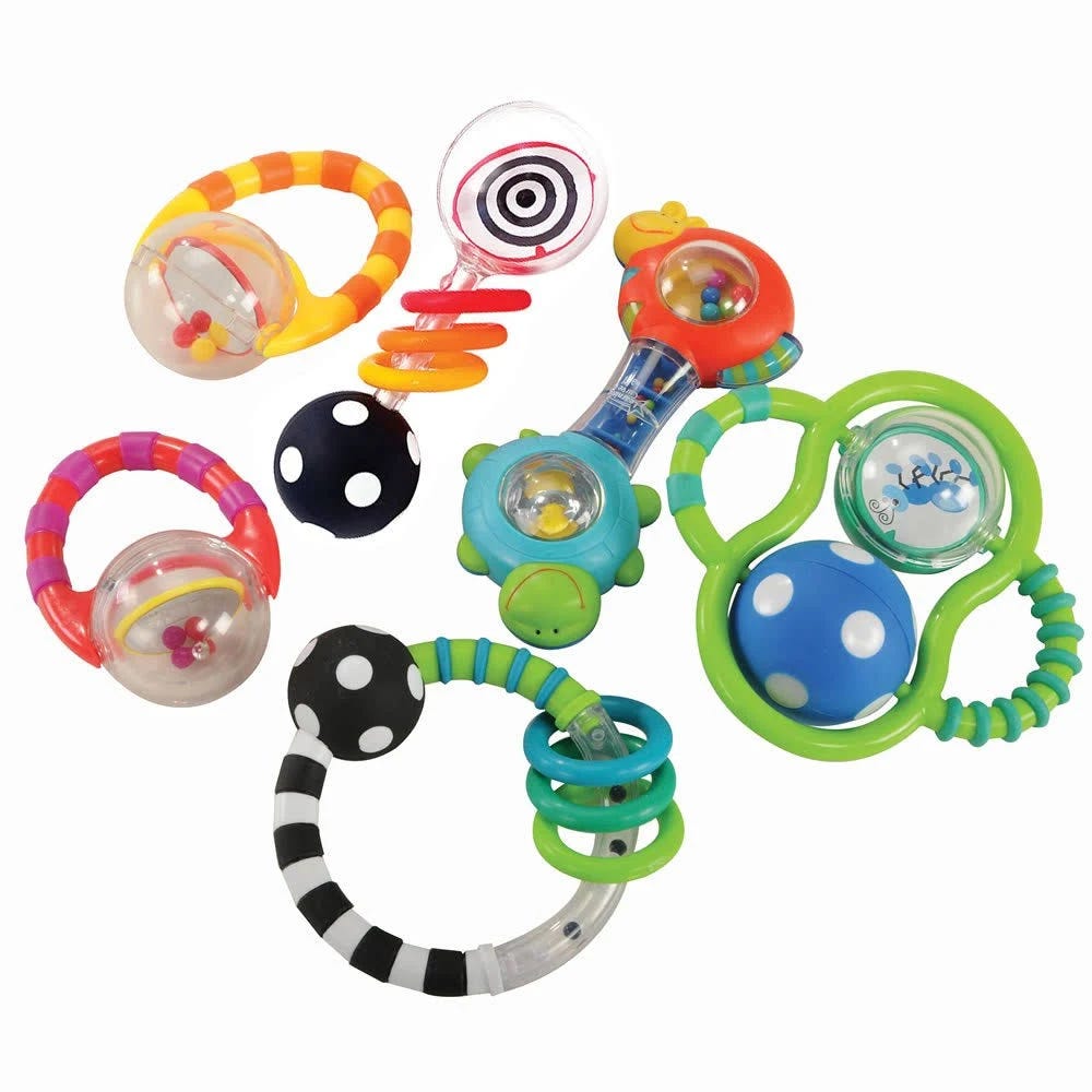 6 Piece Textured Baby Rattle Set for Sensory Play and Development | Image