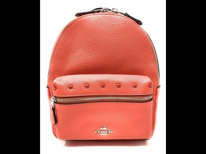 coach-f45070-border-stud-studded-mini-charlie-backpack-handbag-coral-leather-bag-1