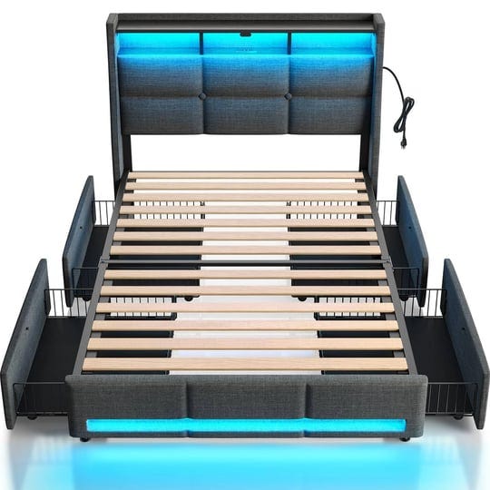 rolanstar-twin-size-bed-frame-with-led-lights-and-charging-station-upholstered-bed-storage-headboard-1