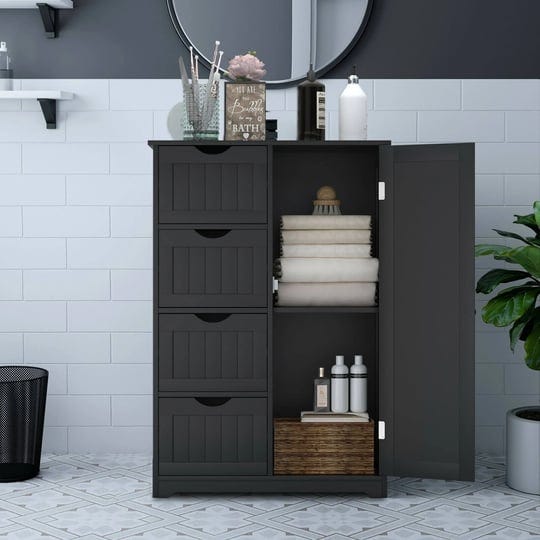 gymax-storage-floor-cabinet-organizer-cupboard-w-4-drawers-adjustable-see-details-black-1