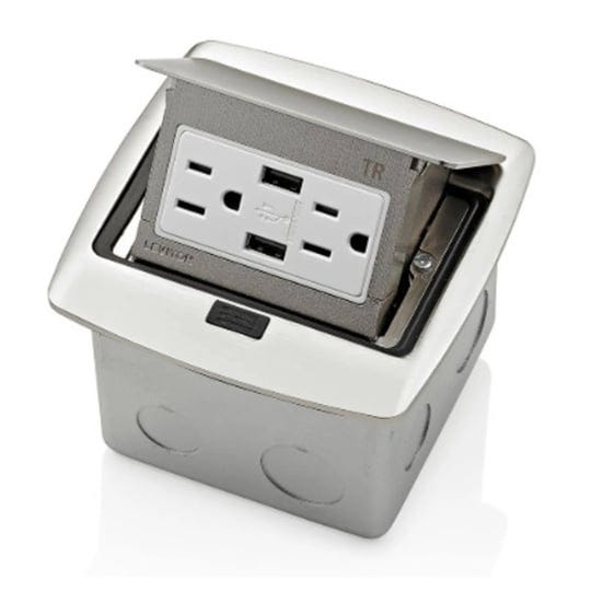 leviton-pfus1-bn-brushed-nickel-pop-up-floor-box-with-dual-type-a-3-6-usb-charger-15-amp-outlet-1