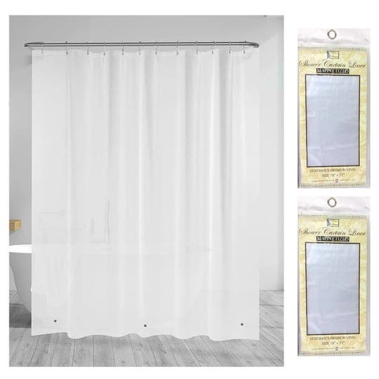 2pc-vinyl-shower-curtain-frosted-clear-liners-magnetic-heavy-duty-70x72-1