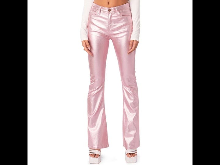 edikted-luna-faux-leather-flare-jeans-metalic-pink-m-1