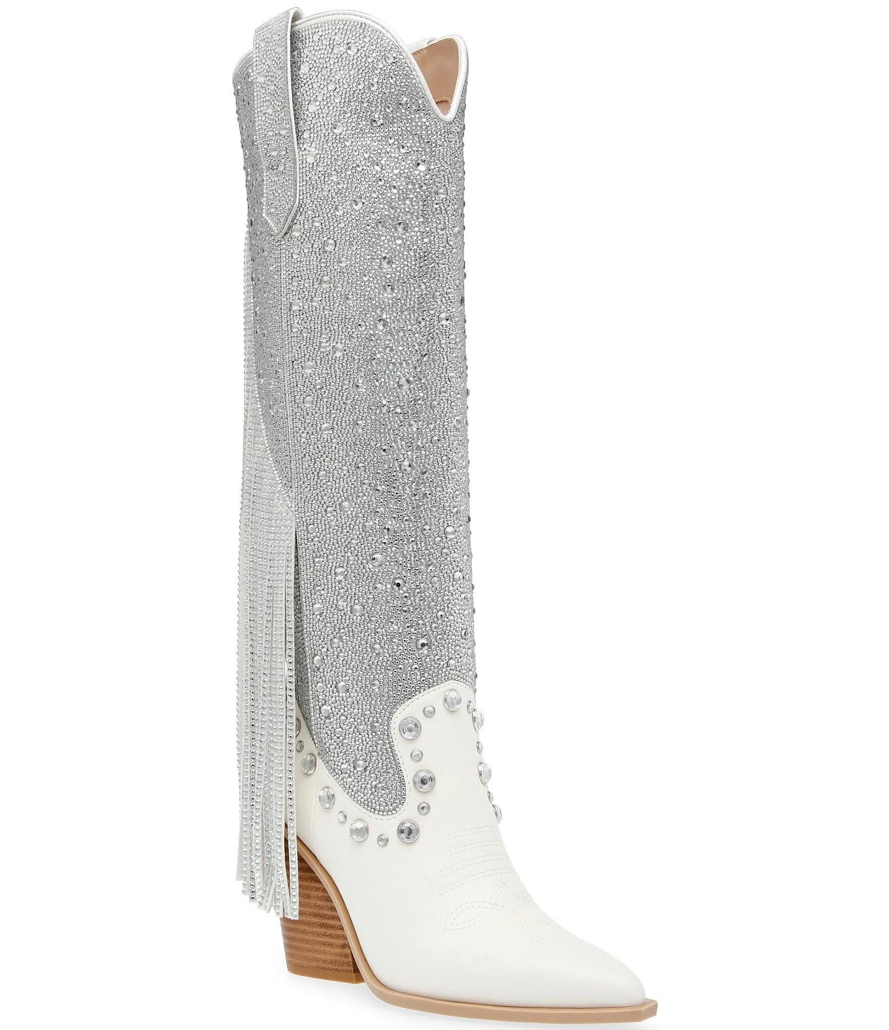 Embellished Western Boot with Rhinestones and Fringe | Image