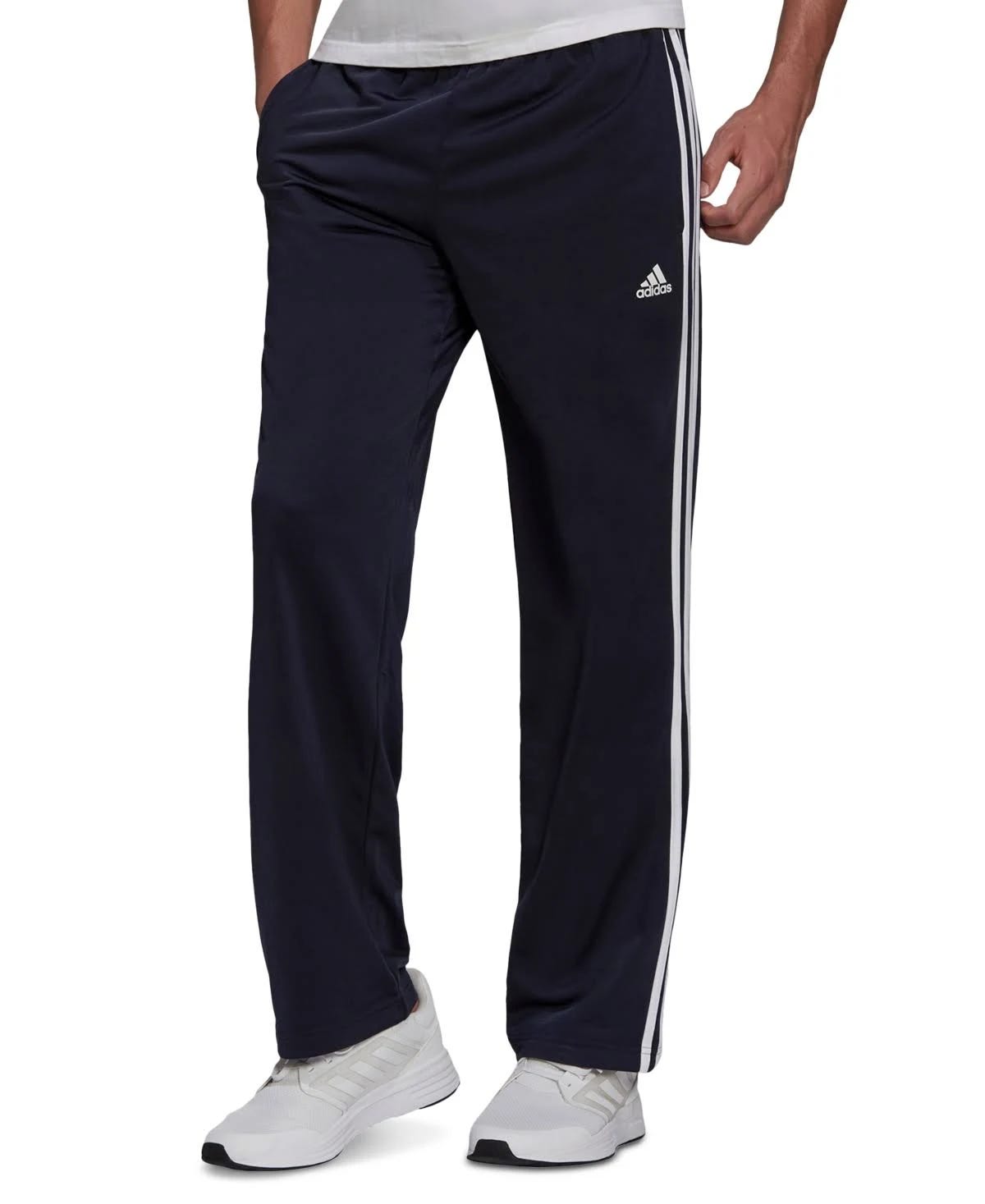 Adidas Men's Recycled Polyester Track Pants - Primegreen 3-Stripes Style | Image