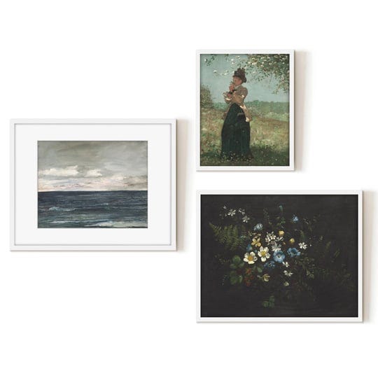 americanflat-3-piece-vintage-gallery-wall-art-set-white-framed-bouquet-against-black-jersey-coast-sm-1