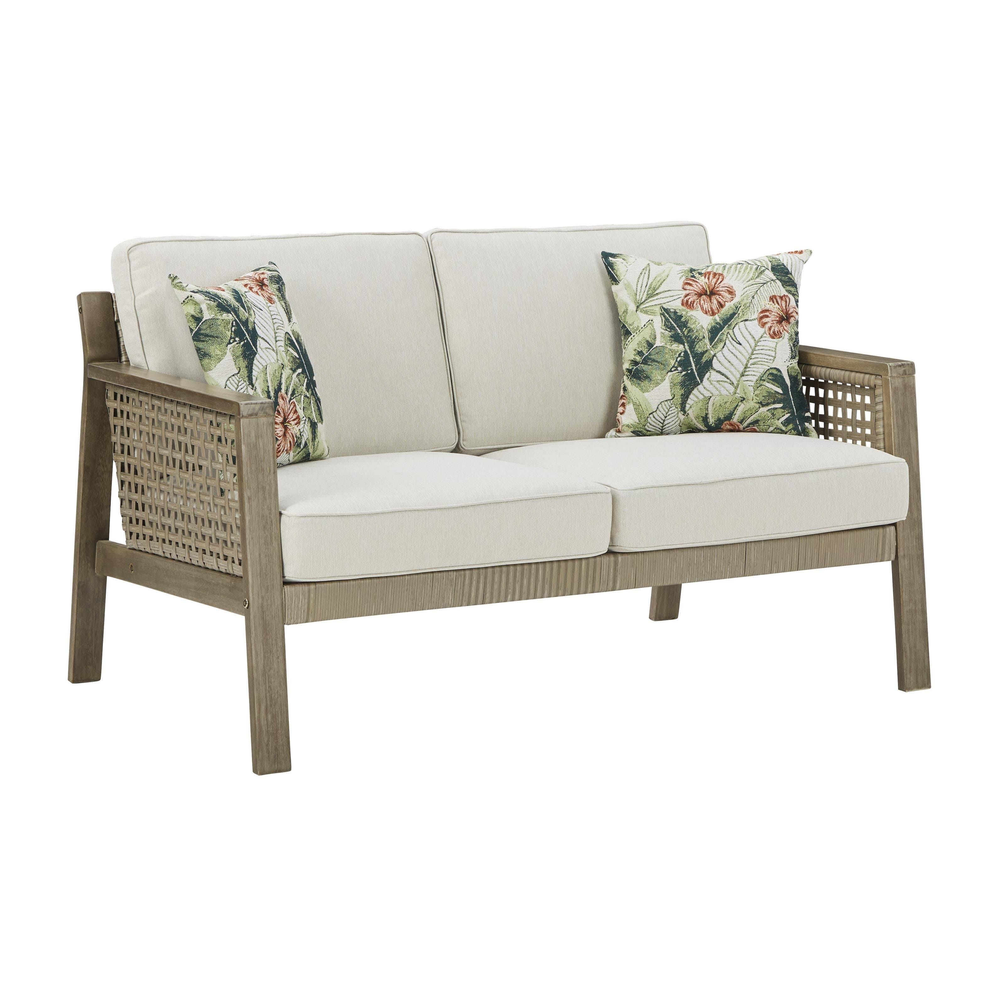 Ashley Barn Cove Brown Loveseat for Outdoor Relaxation | Image