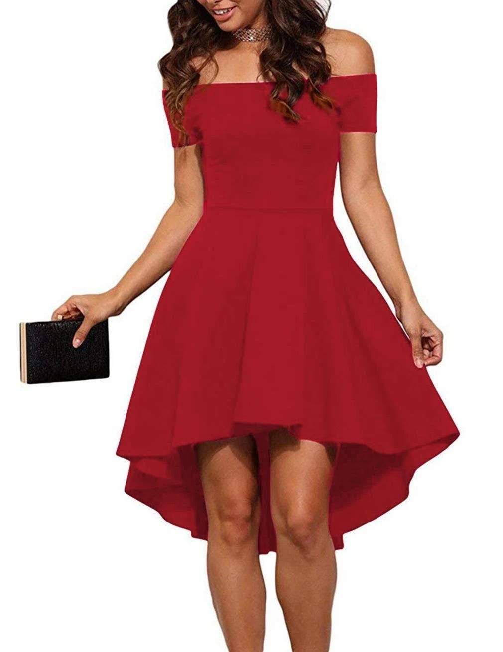 Stylish, off-shoulder cocktail dress for special occasions | Image