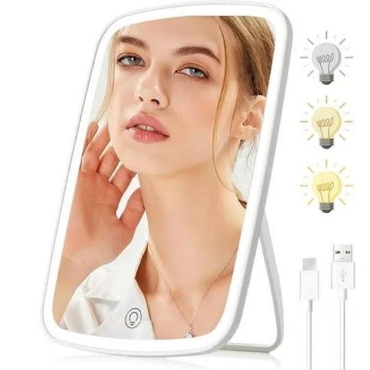 table-makeup-mirrorrechargeable-desk-vanity-mirror-with-touch-controlportable-cosmetic-mirror-with-4