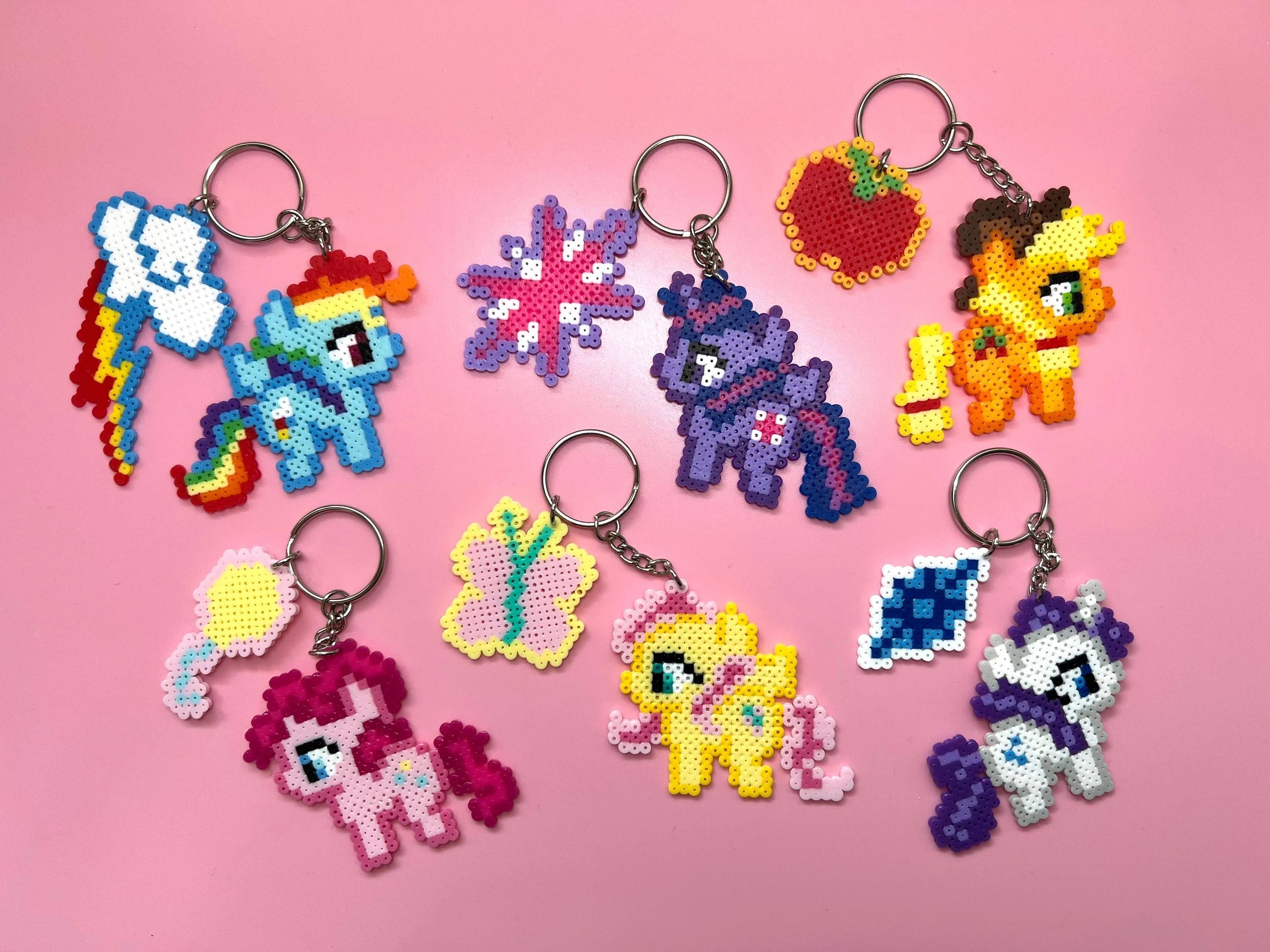 My Little Pony Perler Bead Keychain - Customizable Starter Set with Unique Pony Designs | Image