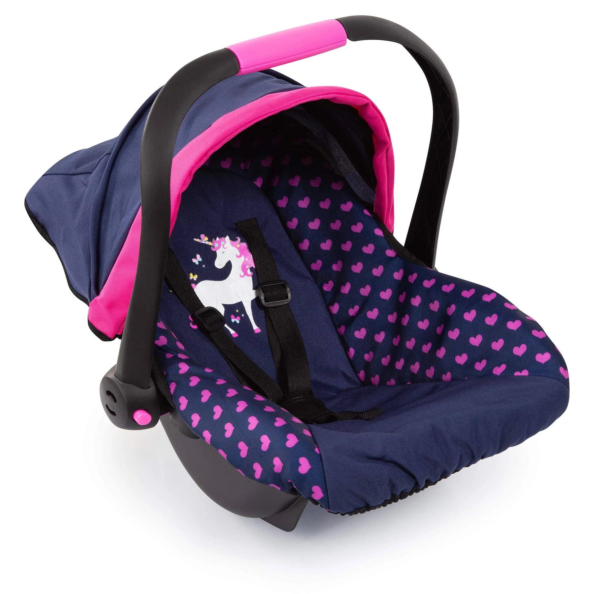 Bayer Baby Doll Deluxe Car Seat with Canopy (Blue/Pink) | Image
