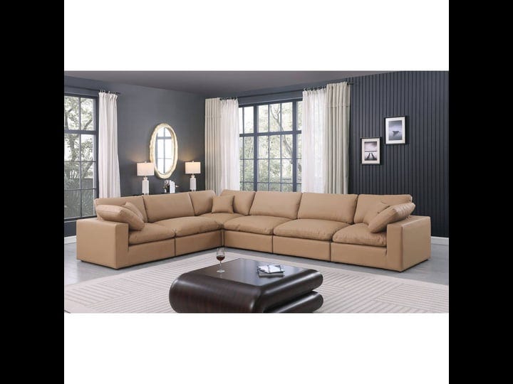 meridian-furniture-comfy-tan-faux-leather-modular-sectional-1