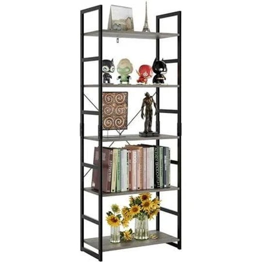 homfa-5-tier-gray-bookshelf-free-standing-tall-bookshelf-with-black-metal-frame-for-living-room-gray-1