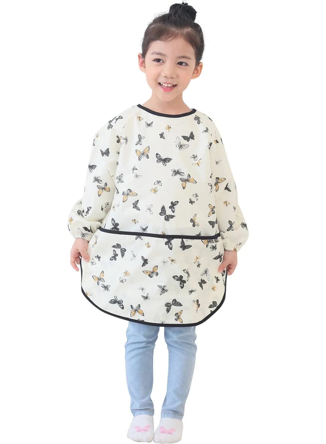 Plie Waterproof Kids' Art Smock Set for Ages 1-10 - Butterfly Design & 37 Colors (38-XXL) | Image