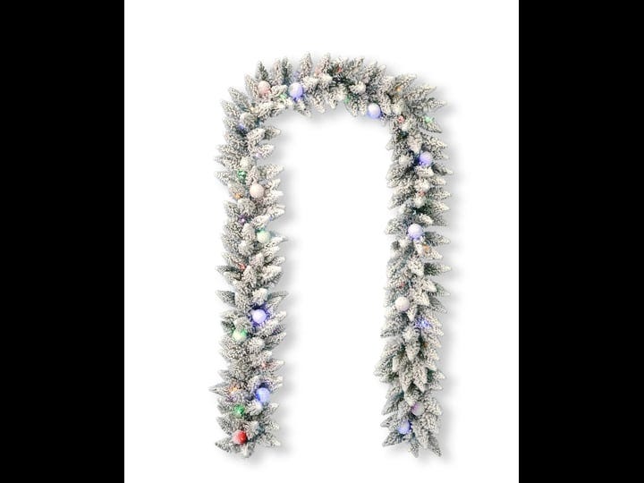 snow-kissed-pine-9-pre-lit-flocked-garland-with-multicolor-led-lights-by-seasonal-1