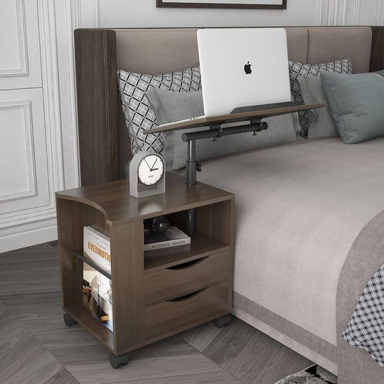 height-adjustable-overbed-end-table-wood-2-drawer-nightstand-with-swivel-brown-1