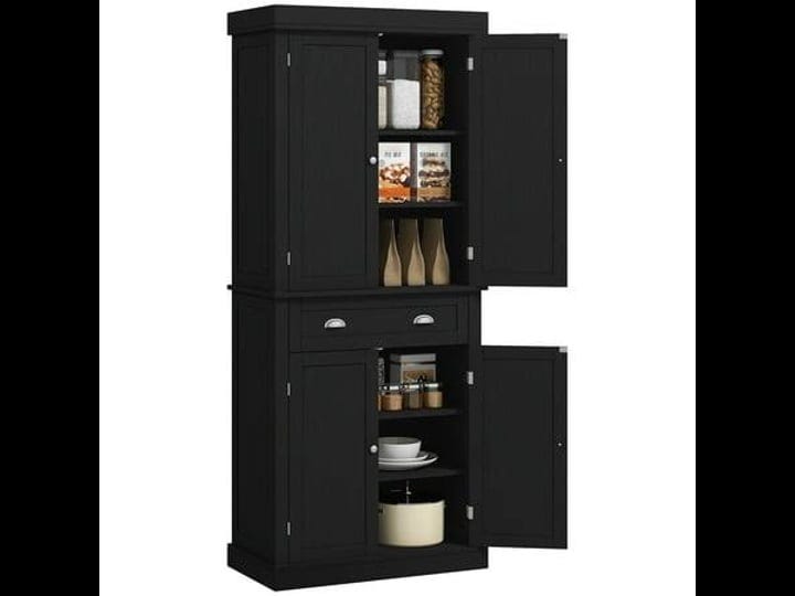 homcom-72-traditional-freestanding-kitchen-pantry-cupboard-with-2-cabinet-drawer-and-adjustable-shel-1