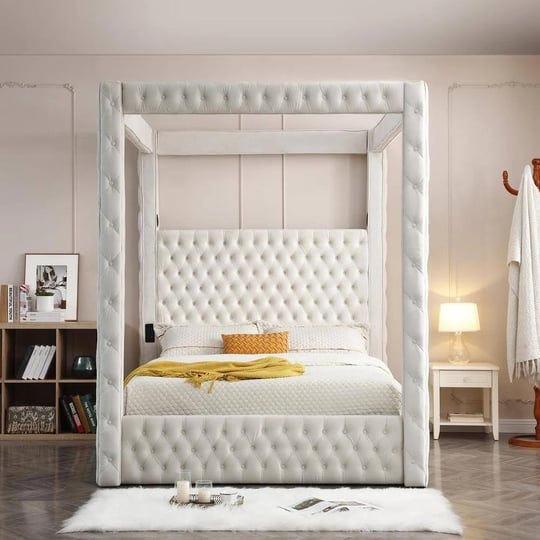 dream-luxurious-velvet-canopy-bed-with-speaker-usb-connection-1