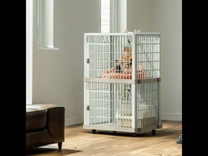 dextrus-41-inch-2-tier-cat-cage-with-multiple-doors-locks-and-bottom-small-animal-cages-with-premium-1