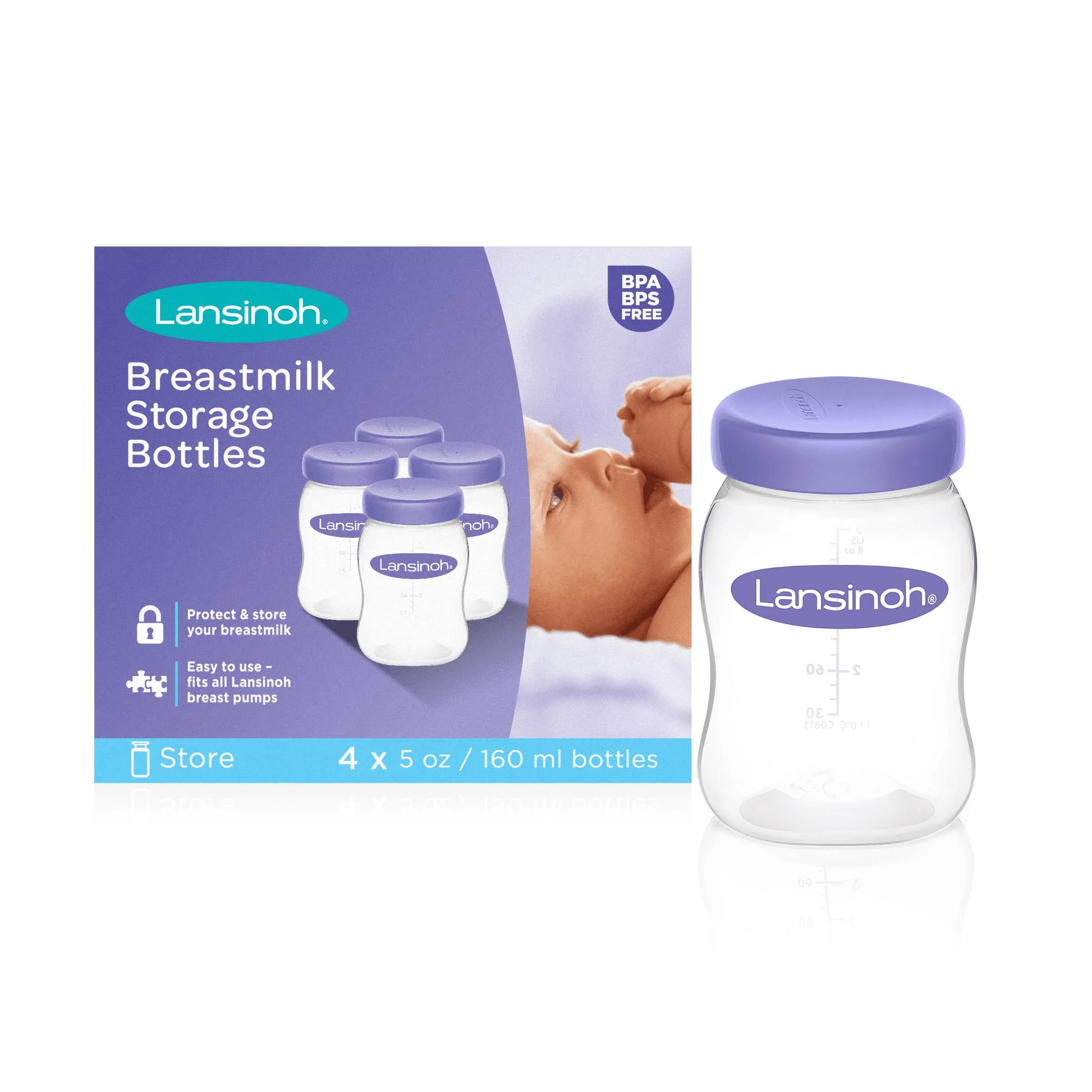 Lansinoh 4-Pack Breastmilk Storage Bottles | Image