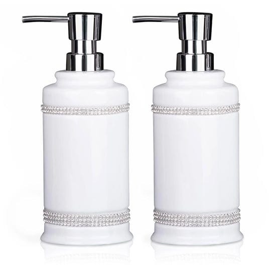 2-pack-white-rhinestone-hand-dish-soap-dispenser-set-ceramic-liquid-pump-bottle-for-bathroom-counter-1