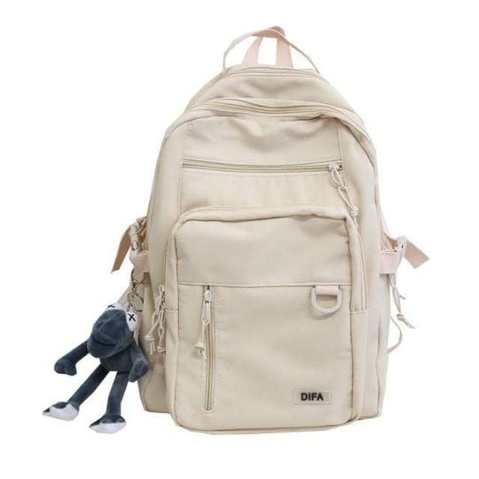 double-deck-waterproof-school-backpack-white-with-frog-1