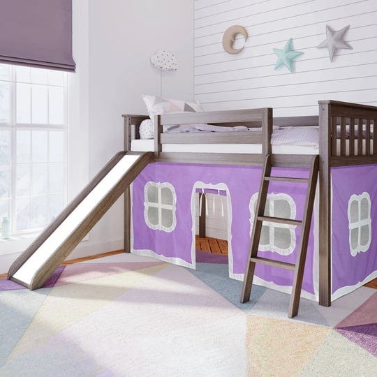 max-lily-twin-low-loft-bed-with-slide-and-purple-curtains-clay-1