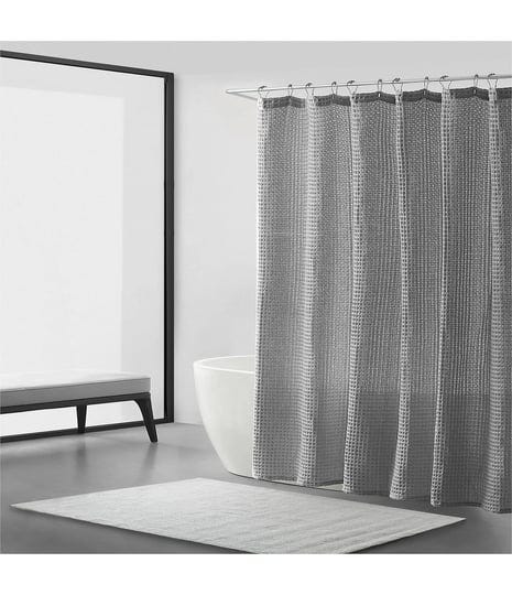 vera-wang-marled-waffle-grey-shower-curtain-1