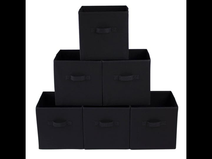 mainstays-collapsible-cube-fabric-storage-bins-10-5-inch-x-10-5-inch-6-pack-rich-black-size-10-5-inc-1