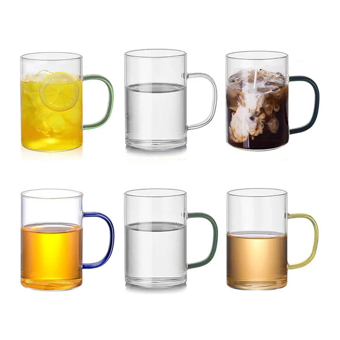 Clear Glass Coffee Mugs 6-Pack | Image