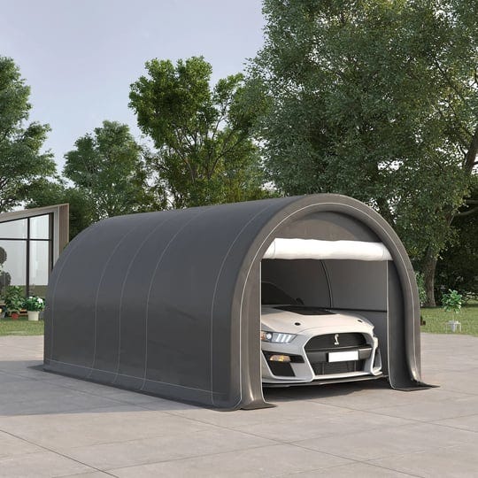 outsunny-16-x-10-carport-storage-tent-anti-uv-pe-portable-garage-gray-1