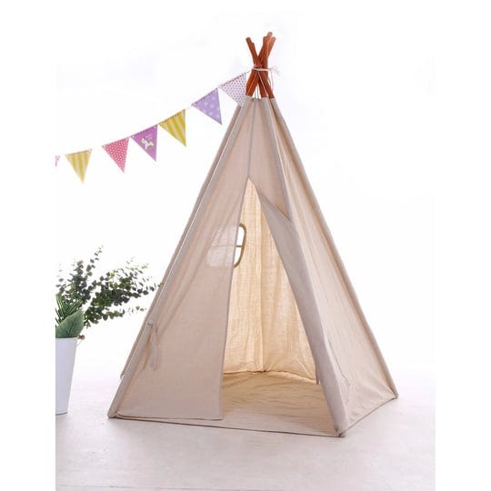natural-cotton-canvas-teepee-tent-for-kids-indoor-outdoor-use-1pc-1