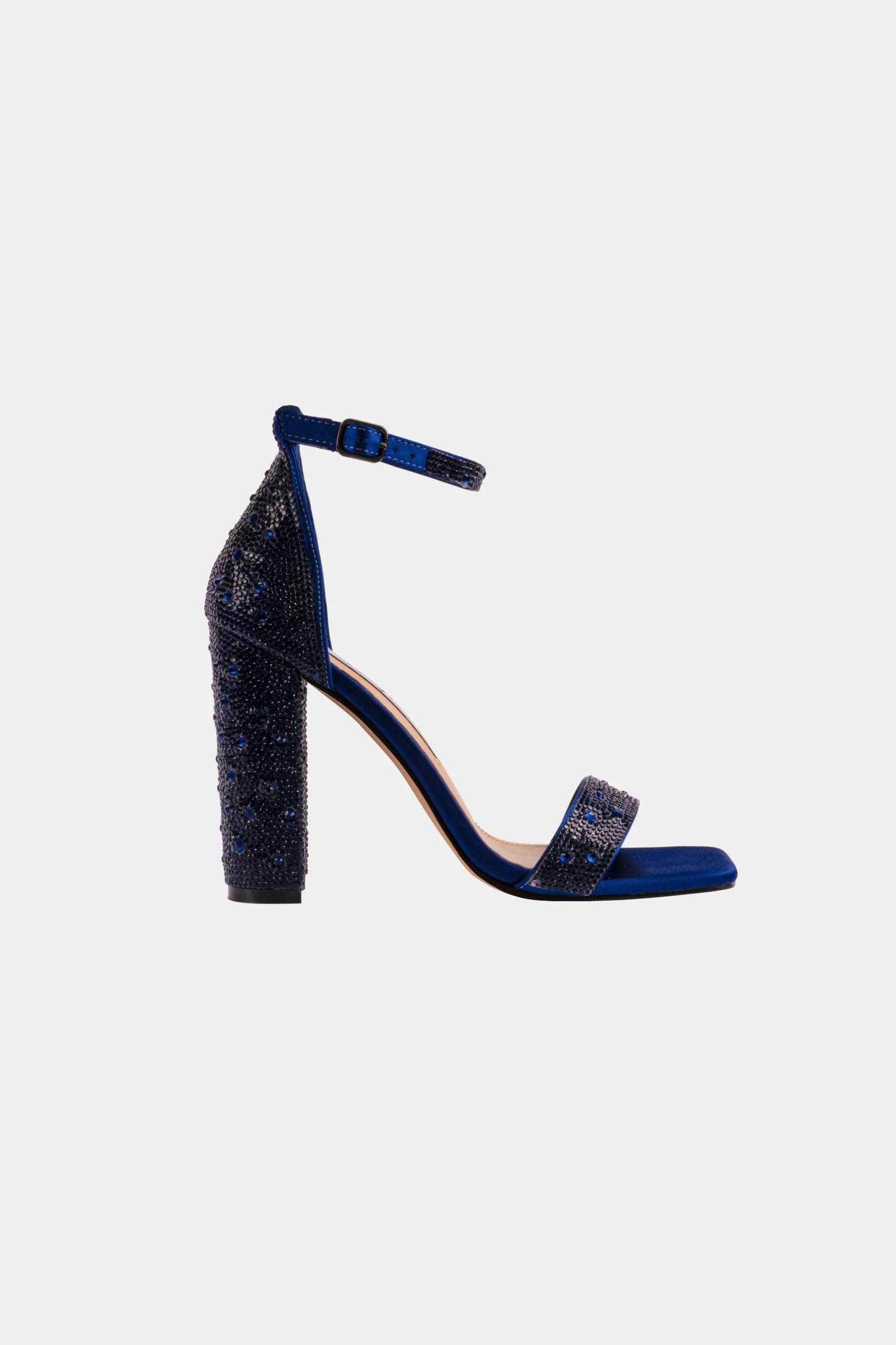 Embellished Black Squared Toe Sandals | Image
